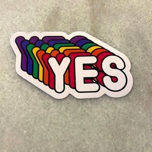 Yes sticker Rainbow reusable vinyl colorful sticker New Size Medium
